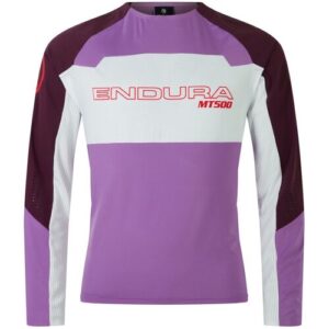 Endura Schnelltrocknendes leichtes Herren Mountainbike Trikot. Farbe: Farbeblock / Lila / Größe: L