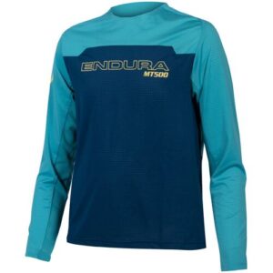 Endura Schnelltrocknendes lässiges Kinder Mountainbike Trikot. Farbe: Farbeblock / Blau / Größe: 11