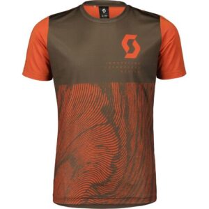 Scott Lässiges funktionales Kinder Mountainbike Trikot. Farbe: Braun / Orange / Größe: 164
