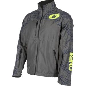 O'Neal Cross Motorrad Mountainbike Outdoor Jacke, Regenjacke - SHORE Rain Jacket V.22 gray/neon yellow - 100% wasserabweisende Oberfläche, Größe XS-XXL, Größe:XXL