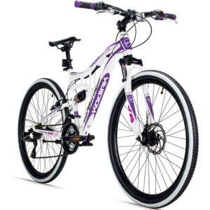 Bergsteiger Kodiak 24 Zoll Kinderfahrrad, geeignet für 8, 9, 10, 11 Jahre, Scheibenbremse, Shimano 21 Gang-Schaltung, Mountainbike mit Vollfederung, Mädchen-Fahrrad