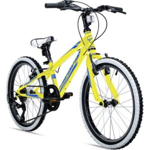 Bergsteiger Kansas 24 Zoll Kinderfahrrad, geeignet für 8, 9, 10, 11 Jahre, Shimano 6 Gang-Schaltung, Mountainbike mit Weißwandbereifung, Jungen-Fahrrad, Mädchen-Fahrrad