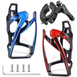 Shining House - Leichter Fahrrad-Wasserflaschenhalter, 2 Stück Mountainbike-Wasserflaschenhalter mit 1 Flaschenhalter-Adapter,