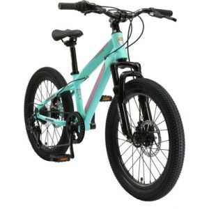 BIKESTAR Kinder Jugend Mountainbike 20 Zoll ab 6 - 7 Jahre   7 Gang Hardtail MTB Scheibenbremse Federgabel   Mint