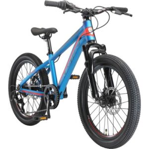 BIKESTAR Kinder Jugend Mountainbike 20 Zoll ab 6 - 7 Jahre   7 Gang Hardtail MTB Sport Scheibenbremse Federgabel   Blau Orange