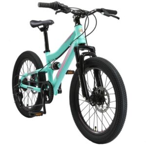 BIKESTAR Kinder Fully Mountainbike 20 Zoll ab 6 Jahre   7 Gang Shimano, Scheibenbremsen   Mint