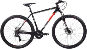 Mountainbike "HRT4.0", 21 Gang, Shimano, SHIMANO Tourney RD-TY300 Schaltwerk, Kettenschaltung schwarz-rot-grau + schwarz 29 Zoll (73,66 cm) 56 cm - 29 Zoll (73,66 cm)